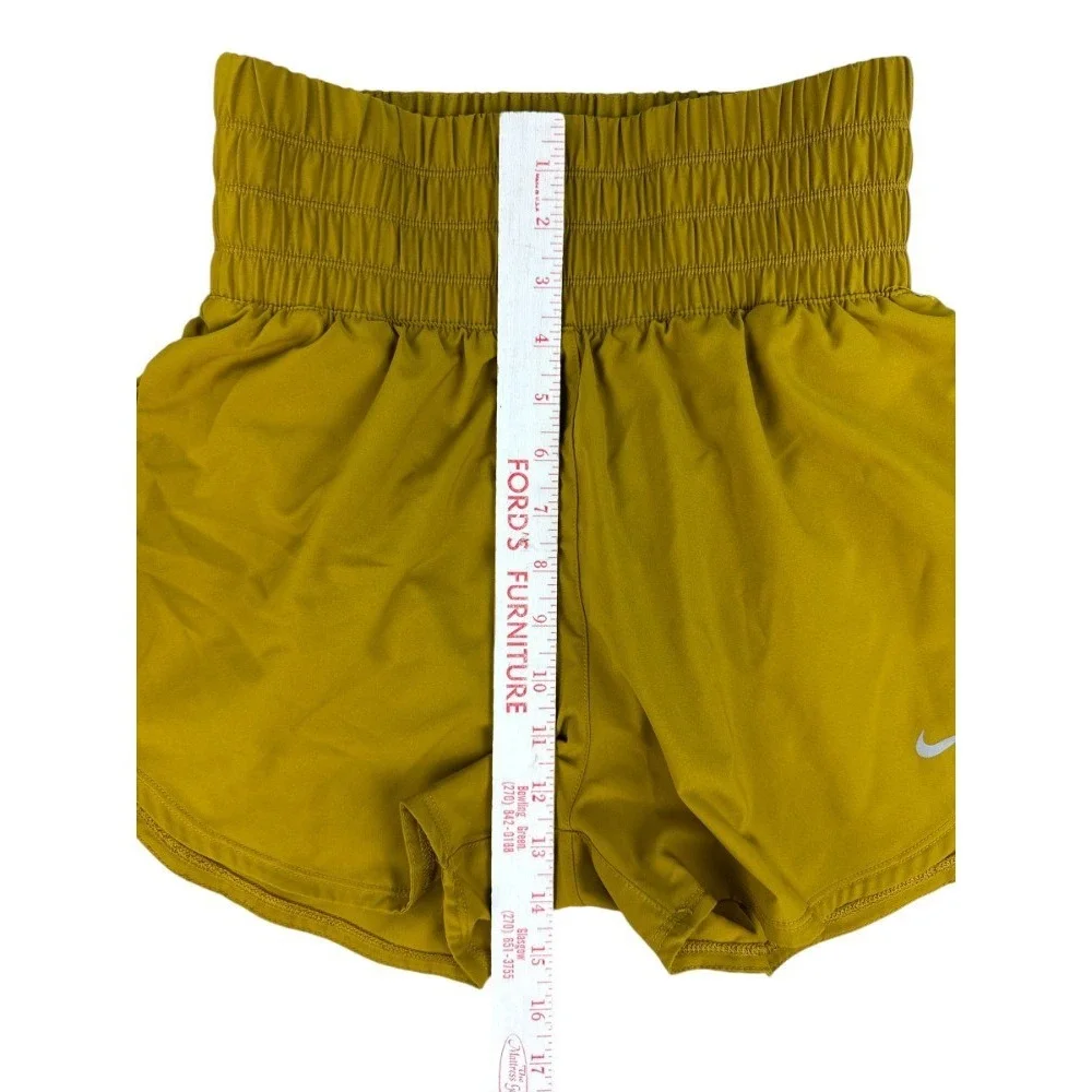 Nike One‎ Women's Small Mustard Yellow Dri-Fit Ultra High Waisted 3